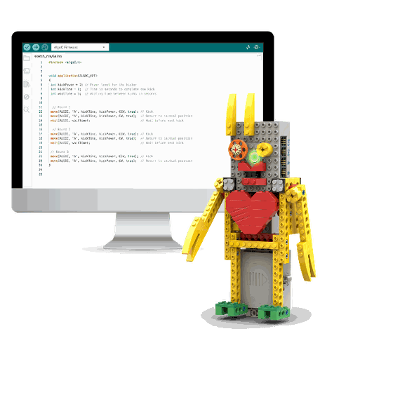 ALGOC robot with code screen