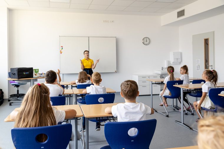 Lesson in a school classroom