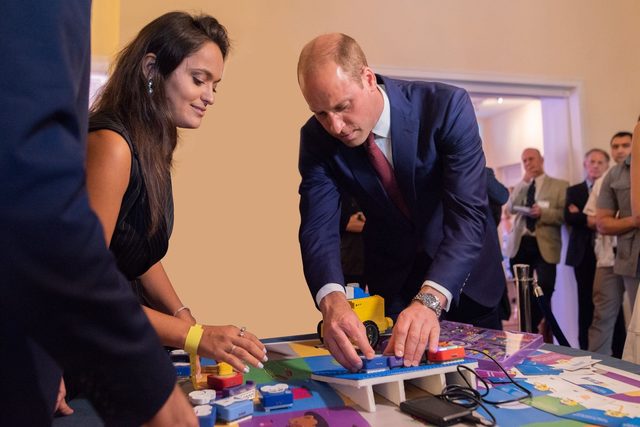 Prince William at a Young Engineers table